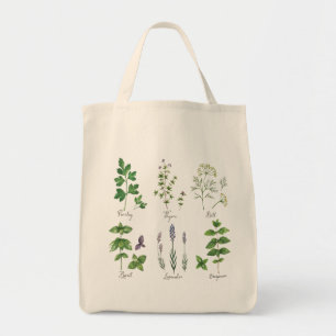 Bolsa Tote Cereja Reutilizável do Esquema de Plantas
