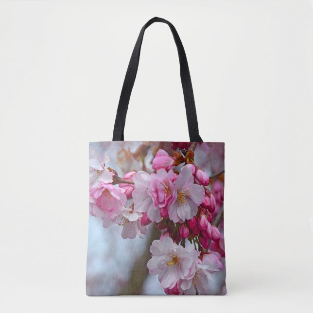 Bolsa Tote Cereja rosa floresce (Frente)