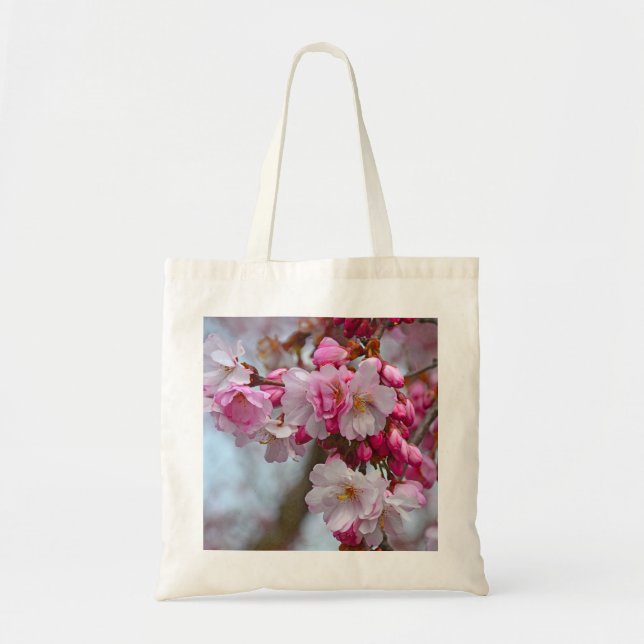 Bolsa Tote Cereja rosa floresce (Frente)