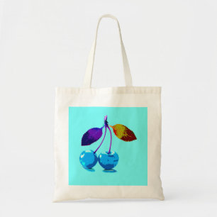 Bolsa Tote Cerejas azuis-claras vibrantes