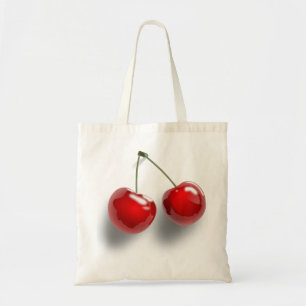 Bolsa Tote Cerejas Com Haste Envernizadas Excêntricas