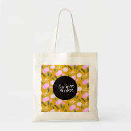 Bolsa Tote Cerejas Diversão Biblioteca Livro Frutas Amarelo R