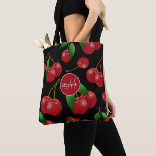 Bolsa Tote cerejas doces conhecidas do verão do monograma