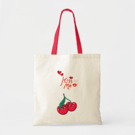 Bolsa Tote Cerejas engraçadas apaixonadas.