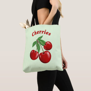 Bolsa Tote Cerejas Vermelhas Design Personalizado