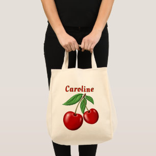 Bolsa Tote Cerejas Vermelhas Mercearia Personalizada