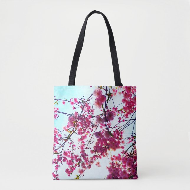 Bolsa Tote Cerejeira rosa floresce (Frente)