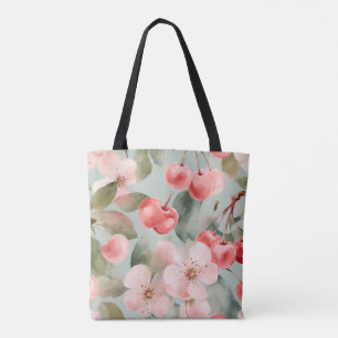 Bolsa Tote Cerejeiras e cerejas Arte da Primavera
