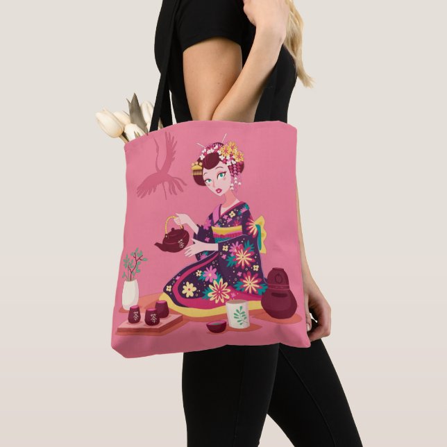 Bolsa Tote Cerimônia de chá japonesa, Crane (Close Up)