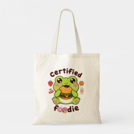 Bolsa Tote Certified Foodie Cute Kawaii Sapo Comendo Hambúrgu