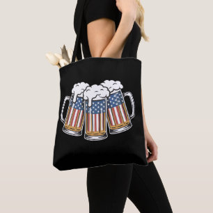 Bolsa Tote Cerveja 4 de Julho Bandeira dos EUA Americana Vint
