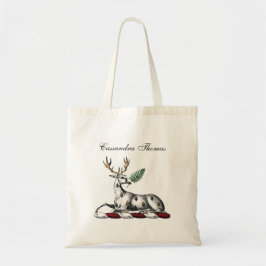 Bolsa Tote Cervo com Emblema de Crista Heráldica de Samambaia