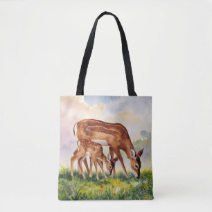 Bolsa Tote Cervo Mãe e Bebê Pintados