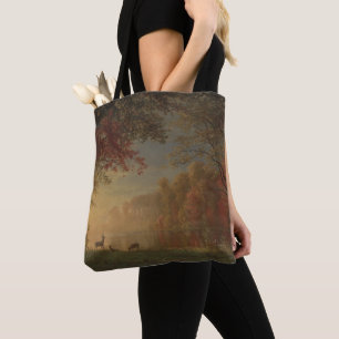 Bolsa Tote Cervos indianos do por do sol por um lago