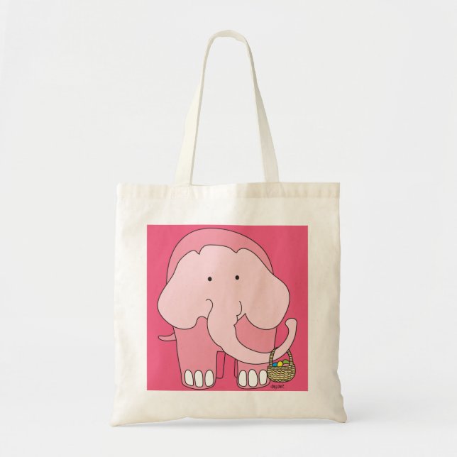 Bolsa Tote Cesta de Páscoa de Elefante em forma de Ovo Tote (Frente)