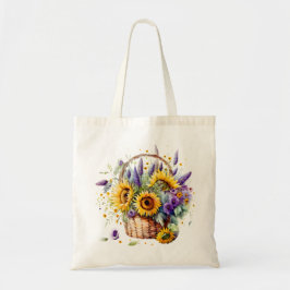 Bolsa Tote Cesto de Girassol e Lavanda Tote