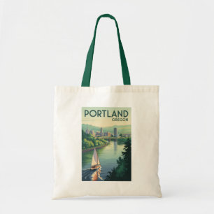 Bolsa Tote Céu de Portland Oregon Arte de Viagem Vintage