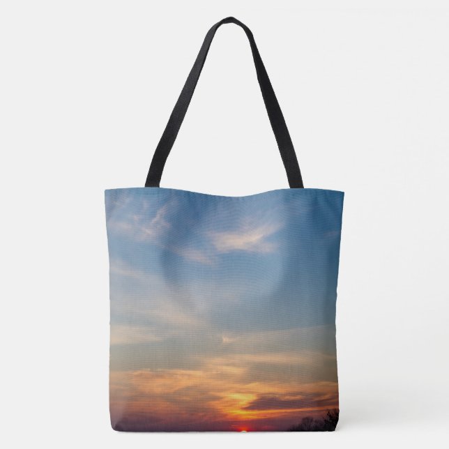 Bolsa Tote Céu sunset de inverno (Verso)
