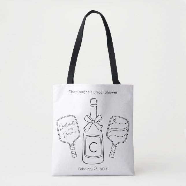 Bolsa Tote Chá de Bebê de Noiva com Pickleball de Roteiro Mod (Frente)