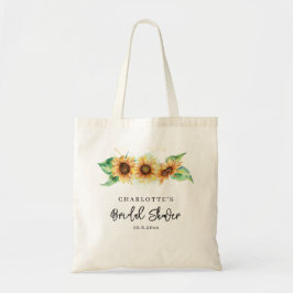 Bolsa Tote Chá de Bebê Flor de Girassol Floral em Aquarela Mo