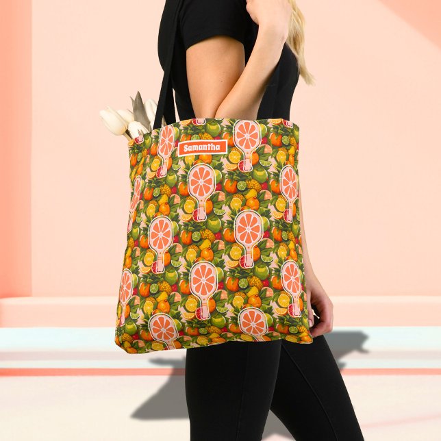 Bolsa Tote Chá de Bebê Tropical Retro de Citrinos (Criador carregado)