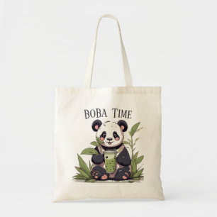 Bolsa Tote Chá de bolha de bebendo de Panda, chá de boba