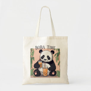 Bolsa Tote Chá de bolha de bebendo de Panda, chá de boba
