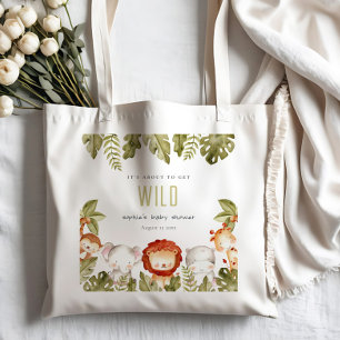 Bolsa Tote Chá de fraldas De Animais De Safari Tropical Selva