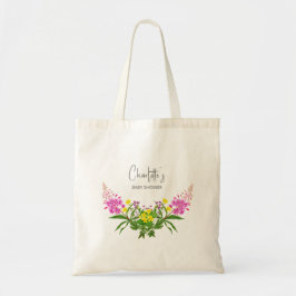 Bolsa Tote Chá de fraldas de flor silvestre, cor-de-rosa, bri