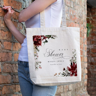 Bolsa Tote Chá de fraldas de folhagem festiva, de inverno, qu