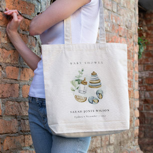 Bolsa Tote Chá de fraldas Essencial de Leafy Blue Boy Bastant