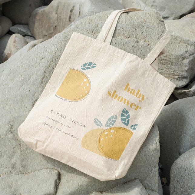 Bolsa Tote Chá de fraldas-limão-Abstrato de-limão-doce (Criador carregado)