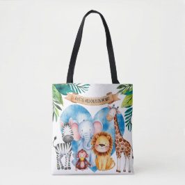 Bolsa Tote Chá de fraldas Safari Aquarela Animais