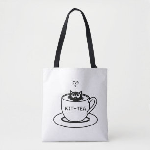Bolsa Tote chá de kit design de amante de gatos