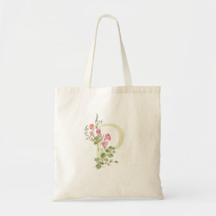 Bolsa Tote Chá de Noiva com monograma P floral de primavera