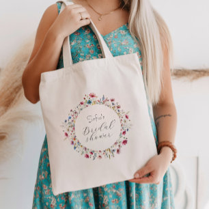 Bolsa Tote Chá de noiva de flores de festa de jardim francês