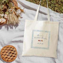 Bolsa Tote Chá de Noiva Elegante de Ginga Azul para Brunch de