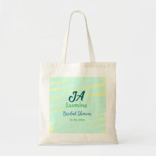 Bolsa Tote Chá de noiva em aquarela pastel azul verde nome da