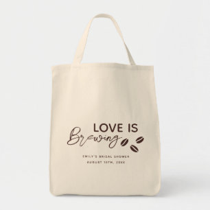 Bolsa Tote Chá de Noiva Tema Café Love is Brewing
