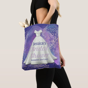 Bolsa Tote Chá de panela Casamento Roxo e Rosa Dourado Glam