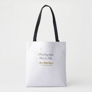 Bolsa Tote Chá de panela de Miss para Mrs adicionar nome