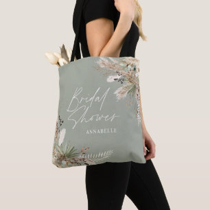 Bolsa Tote Chá de panela favorito pampas eucalyptus sage verd