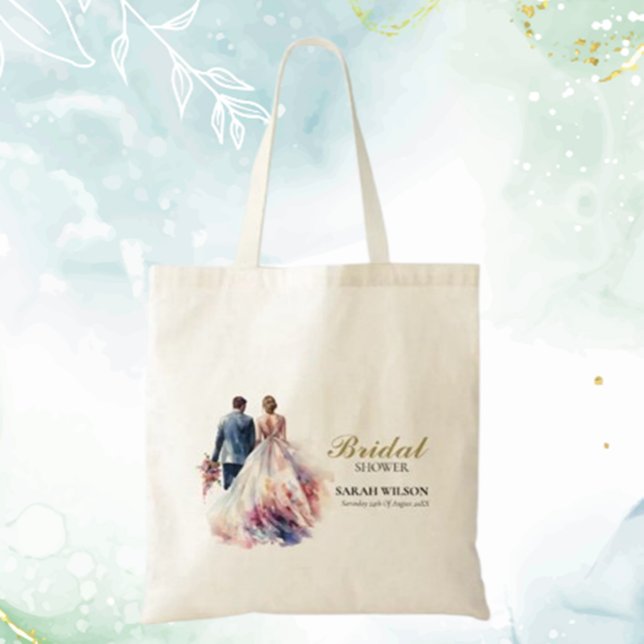 Bolsa Tote Chá de panela Floral Rustic Classic Boho (Celebrate your bridal shower with a rustic classic boho floral tote bag )