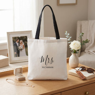 Bolsa Tote Chá de panela Minimalista da Caligrafia Branca Ne