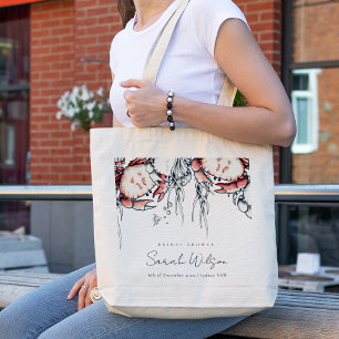 Bolsa Tote Chá de panela Náutico do Caranguejo Marinho Vermel