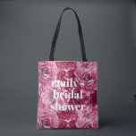 Bolsa Tote Chá de panela Personalizado de Clusters Rosa Cláss<br><div class="desc">Saco de tote feminino,  elegante e clássico,  com aglomerados de peões cor-de-rosa. Personalize adicionando nomes ou frases curtas.</div>