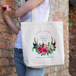 Bolsa Tote Chá de panela Rustic Boho Red Floral Stag Antlers<br><div class="desc">Se precisar de mais alguma personalização,  por favor,  sinta-se à vontade para me enviar uma mensagem em yellowfebstudio@gmail.com.</div>