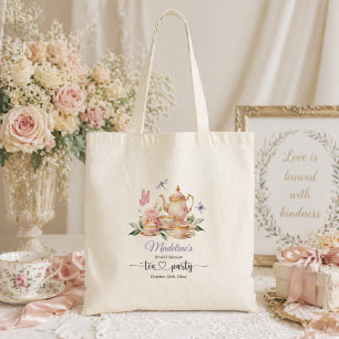 Bolsa Tote Chá Elegante Festa de Borboletas Chá de Noiva