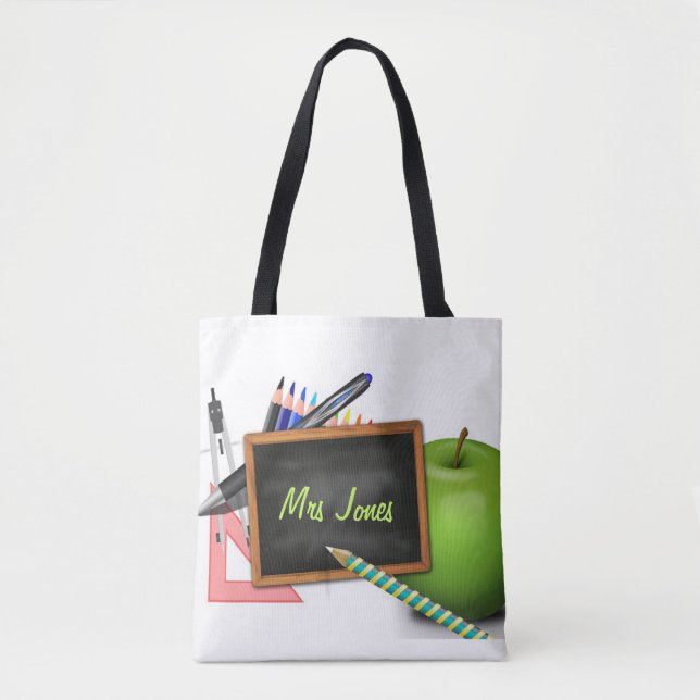 Bolsa Tote Chalkboard do professor (Frente)
