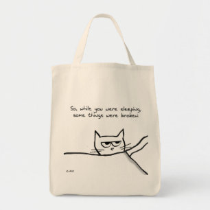 Bolsa Tote Chamada de Acordar de Gato - Gigft Engraçado para